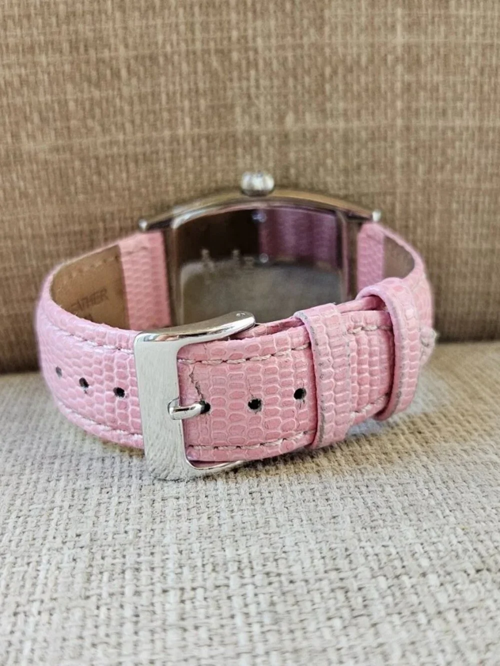 Vintage Pulsar Wristwatch Pink Leather Strap Japan Movt Date Calendar Watch
